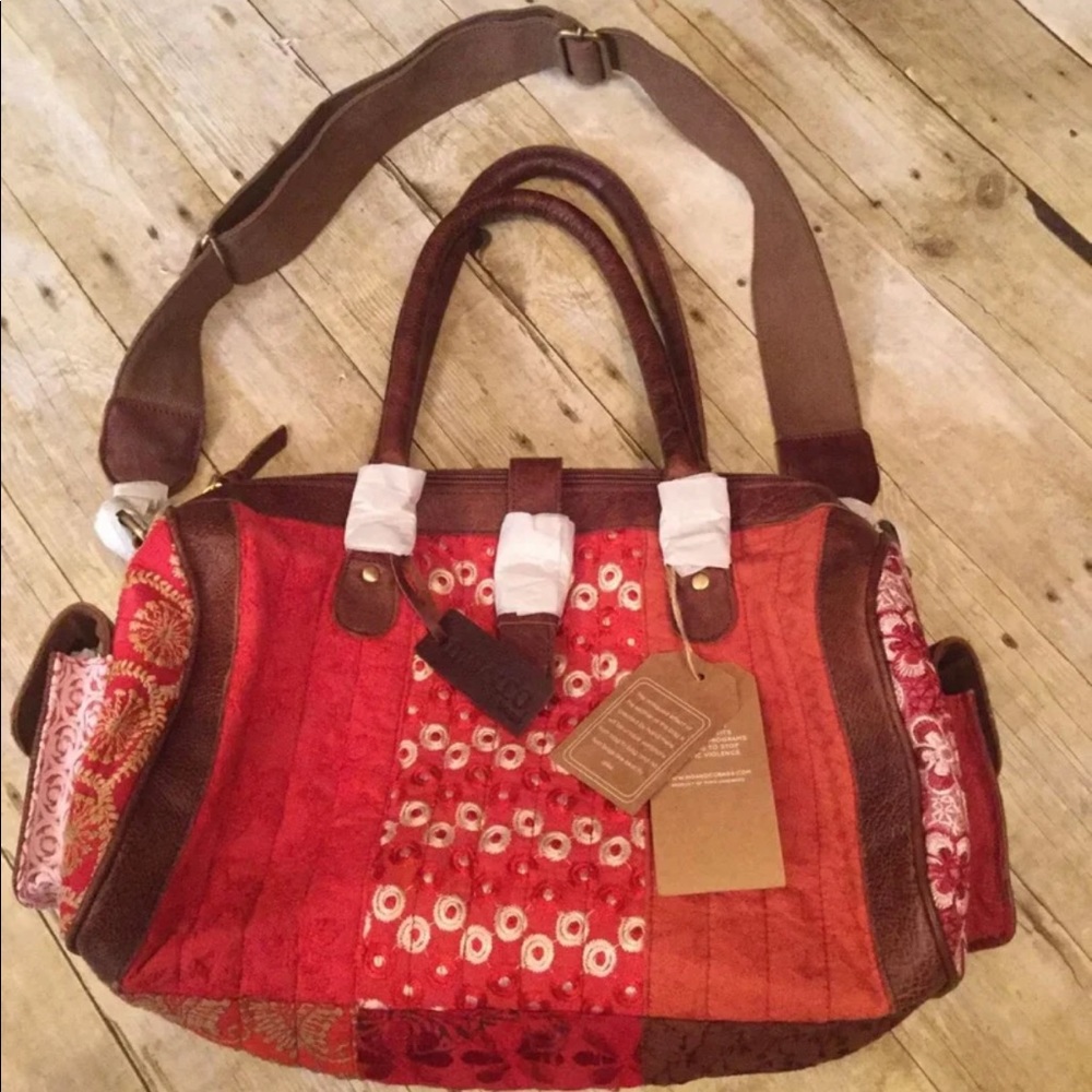 Mo & Co Boho Patchwork Duffle Purse NWT